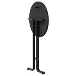 vidaXL Table de bar noir Ø70x110 cm bois d'ingénierie et acier