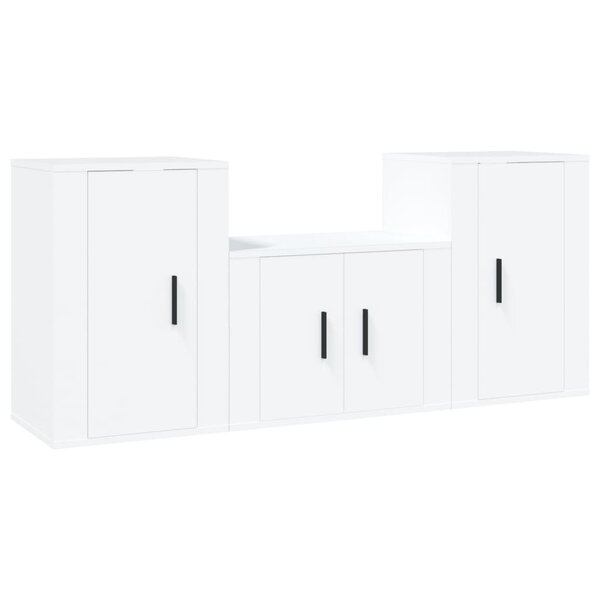 vidaXL Ensemble de meubles TV 3 Pièces Blanc Bois d'ingénierie