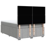 vidaXL Sommier à lattes de lit avec matelas Gris clair 140x190cm Tissu