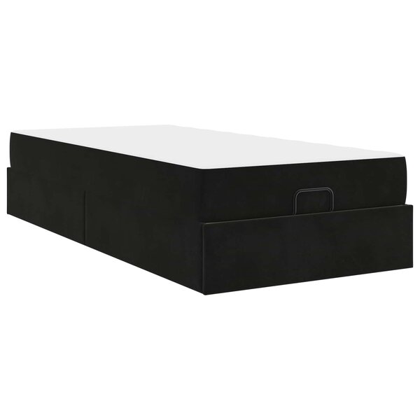 vidaXL Cadre de lit avec matelas avec matelas 2 Pièces Noir Velours