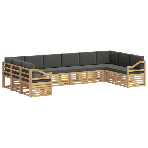 vidaXL Ensemble de canapés d'extérieur 10 pc Blanc et anthracite