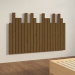 vidaXL Tête de lit murale Marron miel 127 5x3x80 cm Bois massif de pin