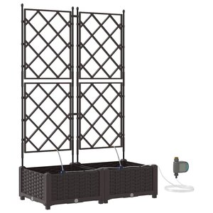 vidaXL Cache-pot de jardin 2 Pièces Marron Acier