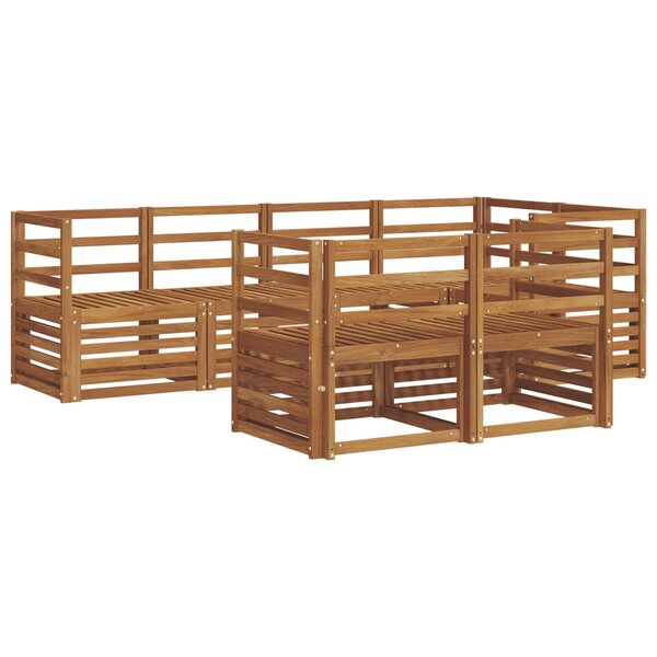 vidaXL Ensemble de canapé d'angle 7 Pièces Naturel