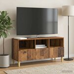 vidaXL Meuble TV Bois ancien 102 x 34 5 x 50 cm Bois d'ingénierie