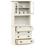vidaXL Buffet haut VIGO blanc 80x40x176 cm bois massif de pin