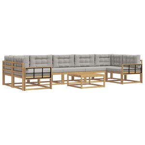 vidaXL Ensemble de canapés d'extérieur 6 pc Blanc et gris clair