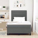 vidaXL Lit à Sommier à Ressorts avec Matelas Gris Foncé Petit Double Tissu