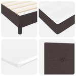 vidaXL Lit Box Spring avec Matelas Marron Foncé 140x200 cm Tissu