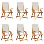 vidaXL Chaises pliables de jardin lot de 6 bois d'acacia et textilène