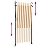 vidaXL Store roulant d'extérieur orange et blanc 120x270cm tissu acier