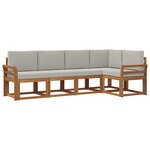 vidaXL Ensemble de canapés d'extérieur 5 pc Gris Naturel et Clair