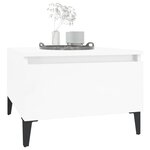 vidaXL Table d'appoint Blanc brillant 50x46x35 cm Bois d'ingénierie