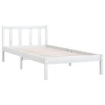 vidaXL Cadre de lit sans matelas blanc bois massif