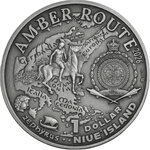 Monnaie CZECHIA Amber Route Argent 1$ Niue 2026 (PRÉCOMMANDE)