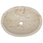 vidaXL Lavabo Crème 53x40x15 cm Marbre