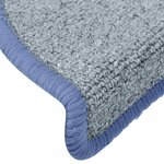 vidaXL Tapis d'escalier 30 pièces 65 x 24 x 4 cm Gris clair et bleu Demi-rond Grand