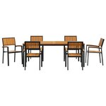 vidaXL Ensemble de salle à manger de jardin 7 pièces en bois d'acacia massif et métal