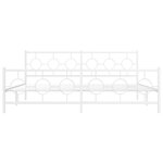 vidaXL Cadre de lit métal sans matelas et pied de lit blanc 193x203 cm