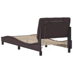 vidaXL Cadre de lit avec LED sans matelas marron foncé 90x200 cm tissu