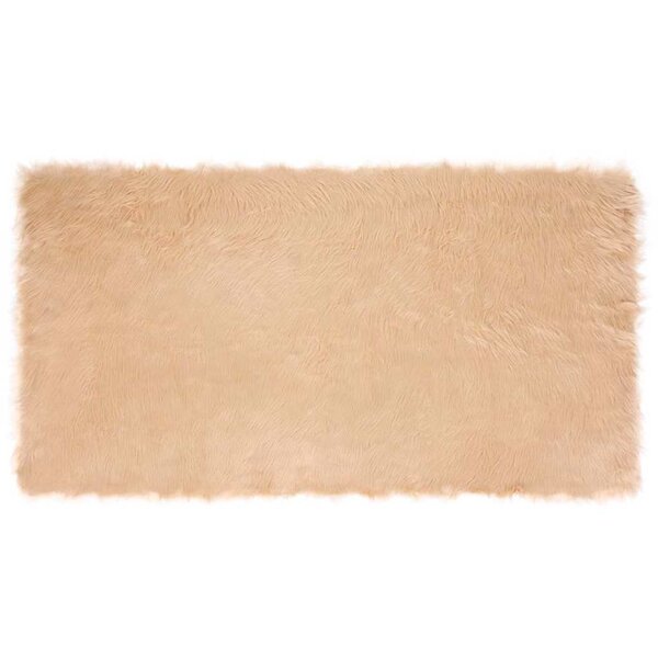 vidaXL Tapis en Peau de Mouton Synthétique Beige 80 x 150 cm Polyester