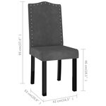Vidaxl chaises à manger lot de 4 gris foncé velours