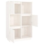 vidaXL Buffet haut Blanc 74x35x117 cm Bois massif de pin