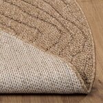 vidaXL Tapis de surface Rond Moiré HUARTE Naturel Ø 160 CM Polyester