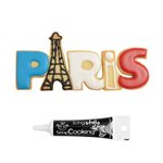 Découpoir à biscuits en inox Paris + Stylo de glaçage noir