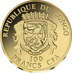 Pièce de monnaie en Or 100 Francs g 0.5 Millésime 2022 AROUND THE WORLD IN