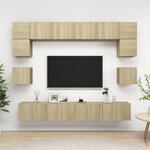 vidaXL Ensemble de meuble TV 8 Pièces Chêne sonoma Bois d'ingénierie