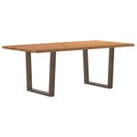 vidaXL Table à manger avec bord naturel 200x100x74cm bois massif chêne