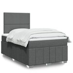 vidaXL Sommier à lattes de lit avec matelas gris foncé 120x190cm tissu