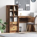 vidaXL Bureau avec rangement 2 Pièces Bois Ancien 70 x 40 x 76 cm