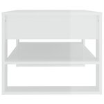 vidaXL Table basse blanc brillant 102x55x45 cm bois d'ingénierie
