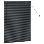 vidaXL Store de Fenêtre avec des rideaux Noir Aluminium