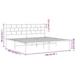 vidaXL Cadre de lit métal sans matelas avec tête de lit noir 193x203cm