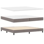 vidaXL Lit à ressorts avec tête de lit Taupe 200 x 200 cm tissu