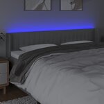 vidaXL Tête de lit à LED Gris clair 183x16x78/88 cm Tissu