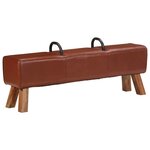 vidaXL Banc cheval d'arçon vintage Cuir véritable de chèvre
