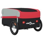 vidaXL Remorque de vélo noir et rouge 45 kg fer