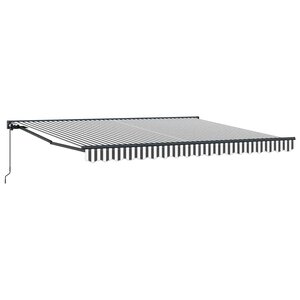 vidaXL Auvent Rétractable Anthracite et blanc 400x300 cm tissu