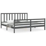 vidaXL Cadre de lit sans matelas gris 200x200 cm bois massif de pin