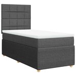 vidaXL Sommier à lattes de lit avec matelas Gris foncé 100x200cm Tissu