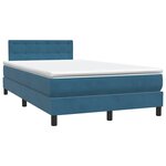 vidaXL Sommier à lattes de lit et matelas et LED bleu foncé 120x220cm velours