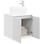 vidaXL Vanité de lavabo mural Blanc 49 5 x 44 5 x 66 cm