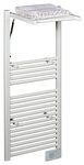 Radiateur sèche-serviette électrique 500w à inertie fluide blanc stendino 2-en-1 - thermostat électronique - détecteur fenêtre ouverte
