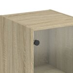 vidaXL Buffet avec portes en verre chêne sonoma 35x37x142 cm