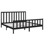 vidaXL Cadre de lit sans matelas noir 200x200 cm bois massif de pin