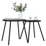 vidaXL Tables basses de jardin 2Pièces rondes noir acier enduit de poudre